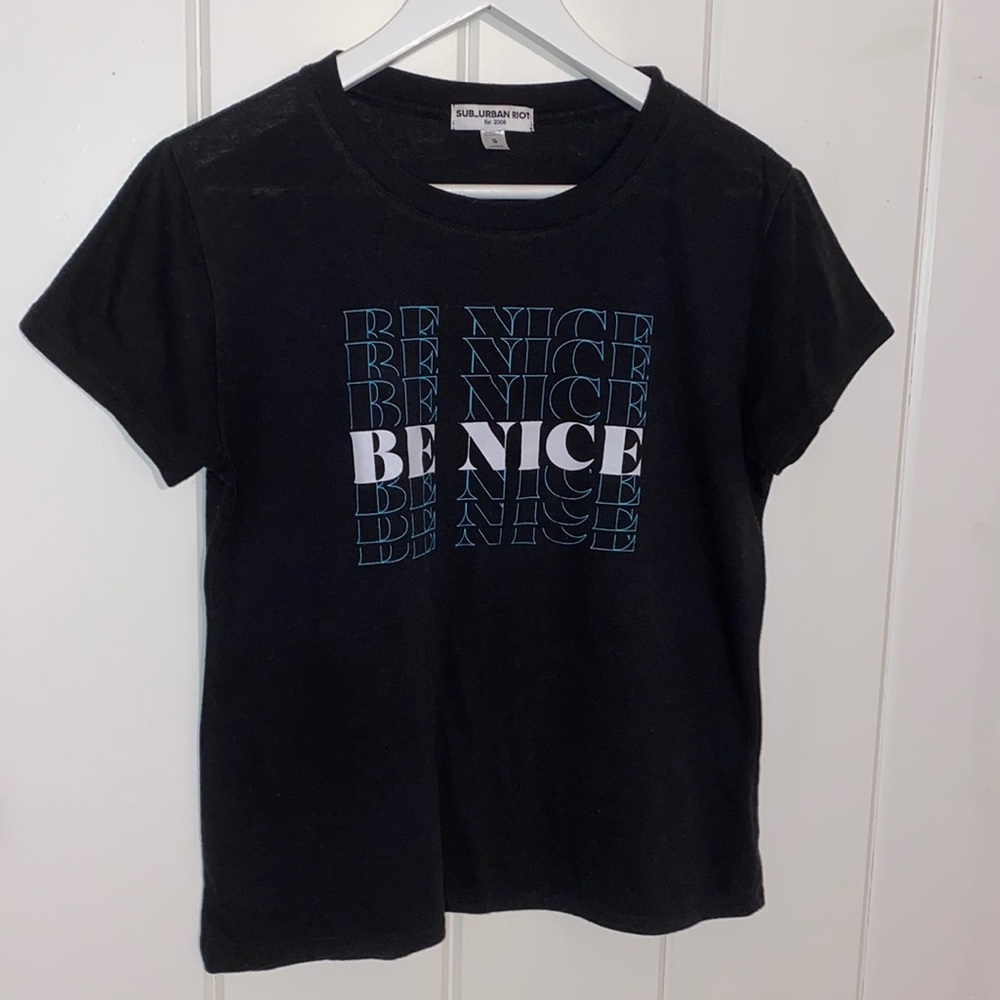 Black “BE NICE” t-shirt